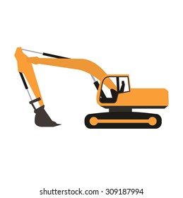 Stand alone Icon in flat style ( excavator )