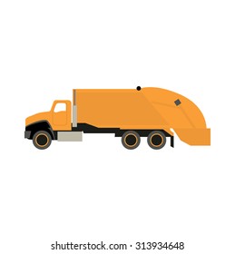 Stand alone Icon in flat style ( Carbage truck )