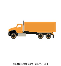 Stand alone Icon in flat style ( Cargo Truck )