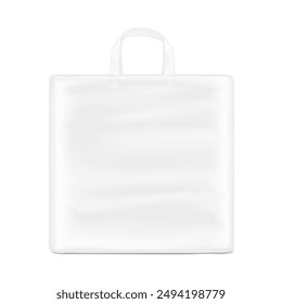 Stand bag with handle mockup. Vector illustration isolated on white background. Ready for your design. Suite for the presentation of diaper, wet wipes, foods, household, etc. EPS10.