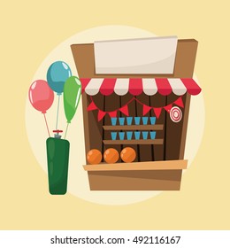 Stand and balloons of carnival design