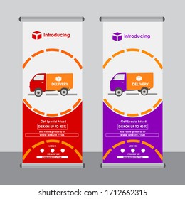 stand banner for product promotions, suitable to be placed at the entrance, crowded areas or at event