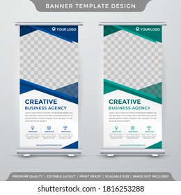 stand banner template with abstract layout and minimalist style use for business advertising and promotion billboard