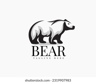 stand bear art style logo design template illustration inspiration