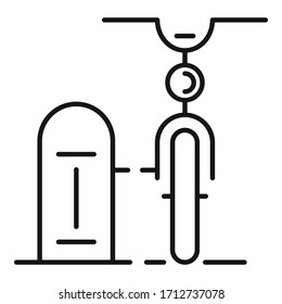 Stand bike rent icon. Outline stand bike rent vector icon for web design isolated on white background