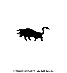 Stand black and white animal vector logo design 