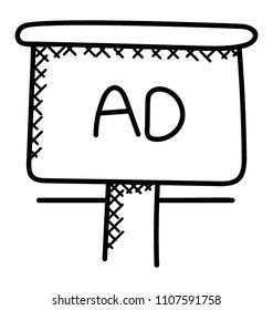 
A stand board of advertising and marketing
