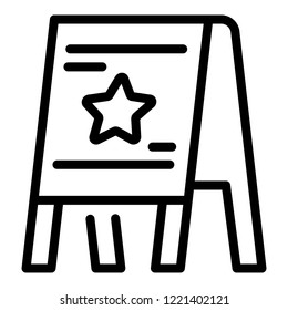 Stand board icon. Outline stand board vector icon for web design isolated on white background