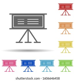 Stand, board in multi color style icon. Simple glyph, flat vector of business icons for ui and ux, website or mobile application
