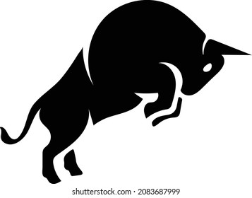 Stand Bull vector logo design. Simple animal vector logo design template