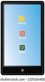 stand by, turn off and restart button on mobile phone - vector 