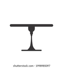 Stand cake in flat icon style. Empty tray for fruit and desserts. Vector illustration isolated on white background.