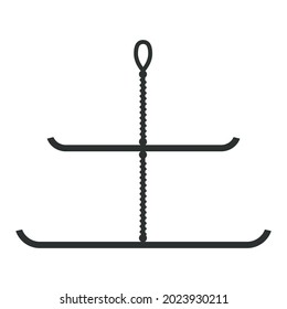 Stand cake in flat icon style. Empty tray for fruit and desserts. Vector illustration isolated on white background.