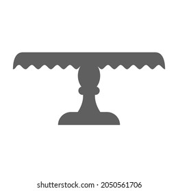Stand cake in flat icon style. Empty tray for fruit and desserts. Vector illustration isolated on white background.