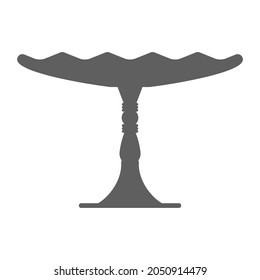 Stand cake in flat icon style. Empty tray for fruit and desserts. Vector illustration isolated on white background.