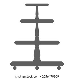 Stand cake in flat icon style. Empty tray for fruit and desserts. Vector illustration isolated on white background.