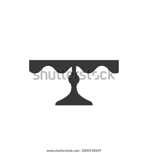 Stand cake in
flat icon style. Empty tray for fruit and desserts. Vector
illustration isolated on white
background.