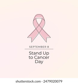 Stand Up To Cancer Day. Line art design. Vector ribbon line art. Continuous line. Good for usage template. eps 10. 