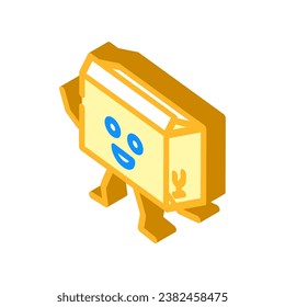 stand cardboard box character isometric icon vector. stand cardboard box character sign. isolated symbol illustration