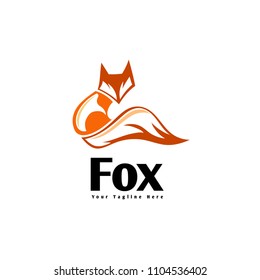 Stand cartoon fox ready for hunting logo