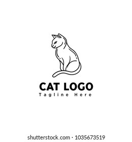 stand cat line art logo