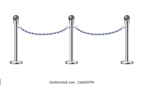 Stand chain barriers with blue chain