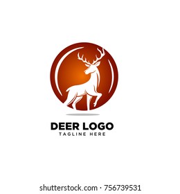 Stand Circle Deer Logo Stock Vector (Royalty Free) 756739531