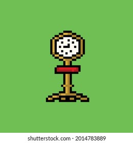 stand clock with pixel art style