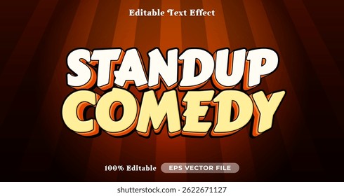 stand up comedy 3d logo template editable text effect style