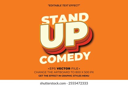 Stand Up Comedy 3d text effect editable effect