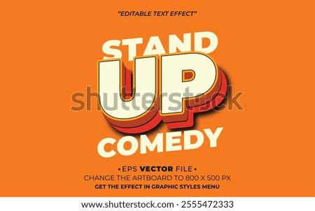 Stand Up Comedy 3d text effect editable effect