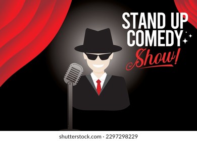 Stand up comedy banner. Stand up comedy vector illustration