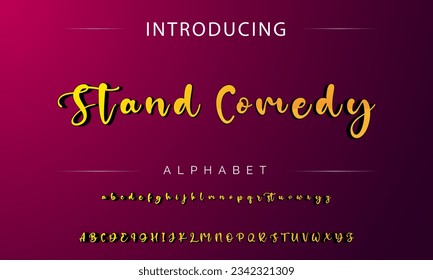 Stand Comedy Best Alphabet Beautiful Calligraphy Signature Font lettering handwritten