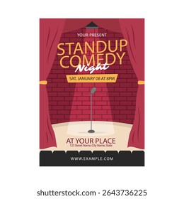 stand up comedy flyer poster template design