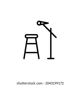 esquema de icono de comedia de stand-up