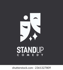 Stand Up Comedy Logo Design with Funny Character Design