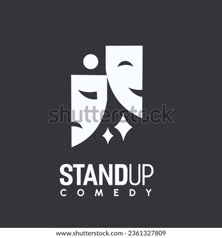 Stand Up Comedy Logo Design with Funny Character Design