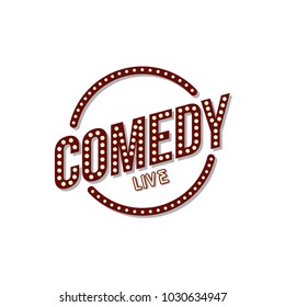 stand up comedy neon sign lamp vector art illustration