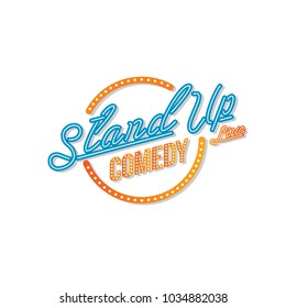 stand up comedy open mic vector art illustration