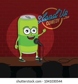 stand up comedy soft drink open mic vector