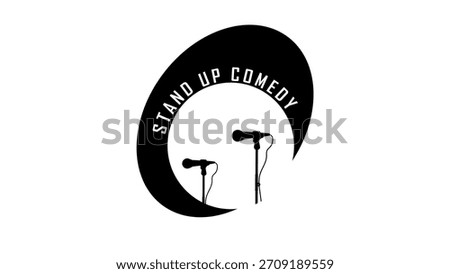 Stand Up Comedy symbol, black isolated silhouette