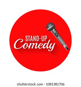 Stand up comedy template vector logo. Stand up corporate promotion symbol advertising banner.