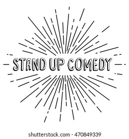 stand up comedy text show - sunrays retro theme
