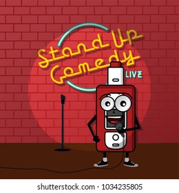 stand up comedy vaporizer theme vector art illustration