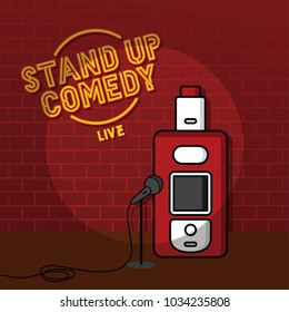 stand up comedy vaporizer theme vector art illustration