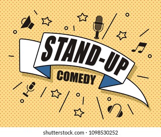 Stand Up Comedy, Vector Illustration