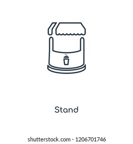 Stand concept line icon. Linear Stand concept outline symbol design. This simple element illustration can be used for web and mobile UI/UX.