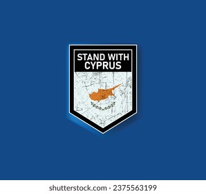 "Stand with Cyprus" - Show your support with this powerful flag and shield design.