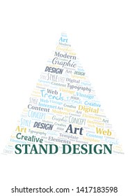 Stand Design word cloud. Wordcloud made with text only.