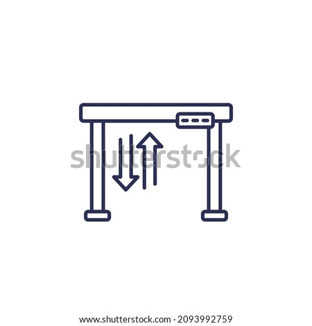 stand up desk line icon, adjustable workstation